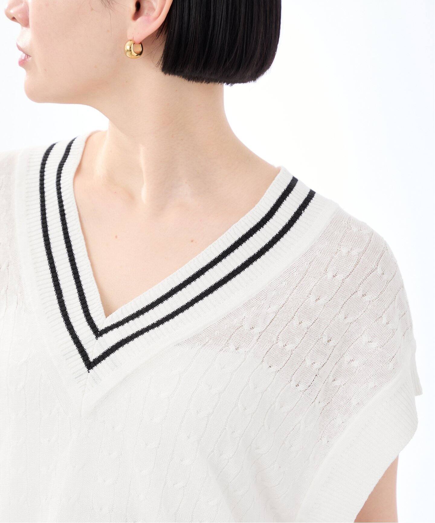 24SSVERMEIL par iena ストローヤーンワイドメッシュベスト 24SSVERMEIL par iena ストローヤーンワイドメッシュベスト