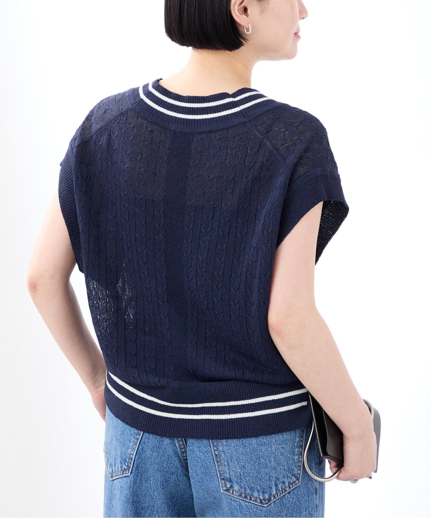 Linen Knit Cable ベスト（ベスト）｜VERMEIL par iena