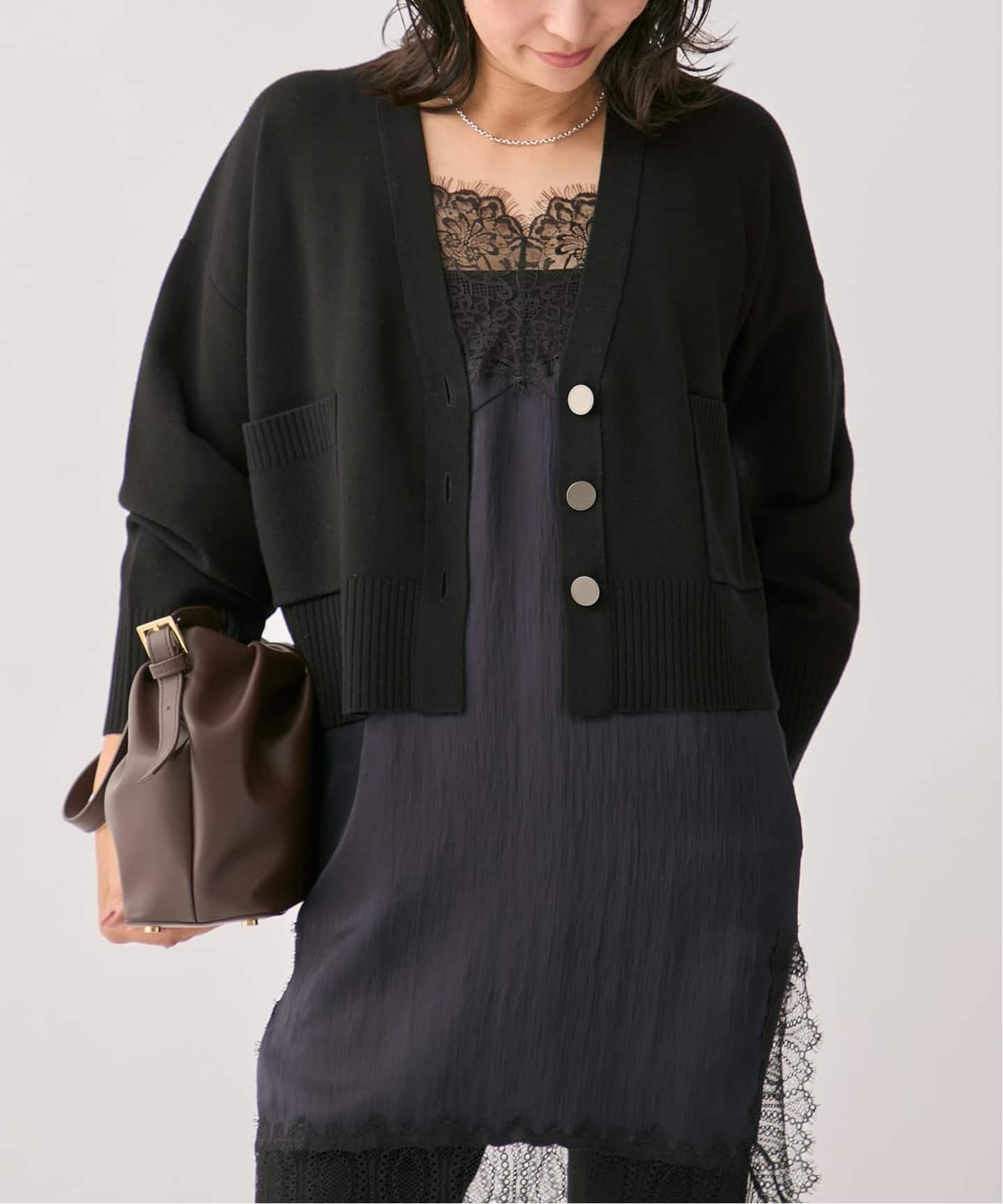 wool knit Vneck カーディガン（カーディガン）｜VERMEIL par iena