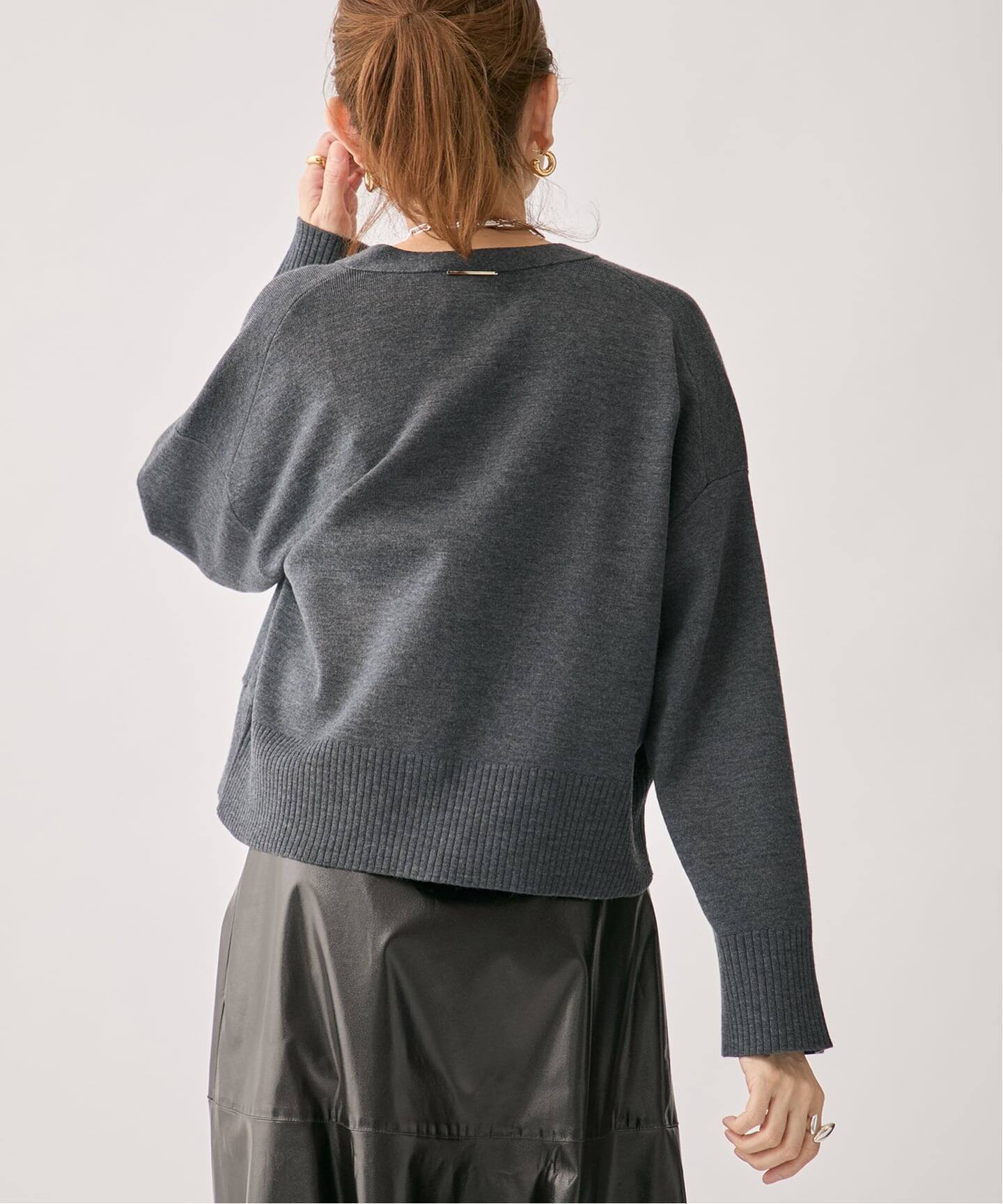 VERMEIL par iena グレー カーディガン　新品タグ付き cashmere silk ニットVネックカーディガン（カーディガン）｜VERMEIL