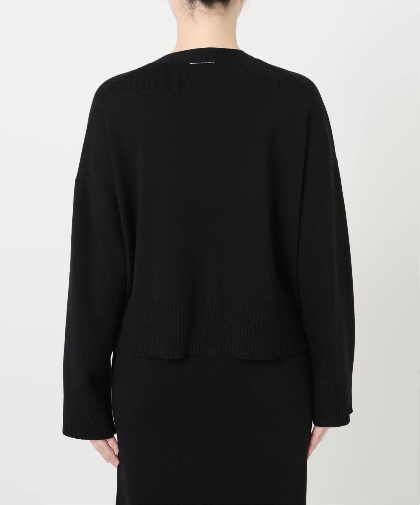 【新品未使用】ヴェルメイユパーイエナ 24AWツイード カーディガン F 黒 woolyakmix knit ZIPカーディガン（カーディガン）｜VERMEIL par iena