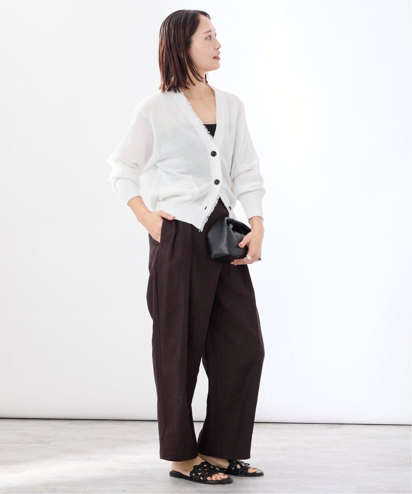 ⚠️めろんさん専用ですVERMEIL par ienaペーパーテープヤーン カーデ cotton silk crew カーディガン（カーディガン）｜VERMEIL par