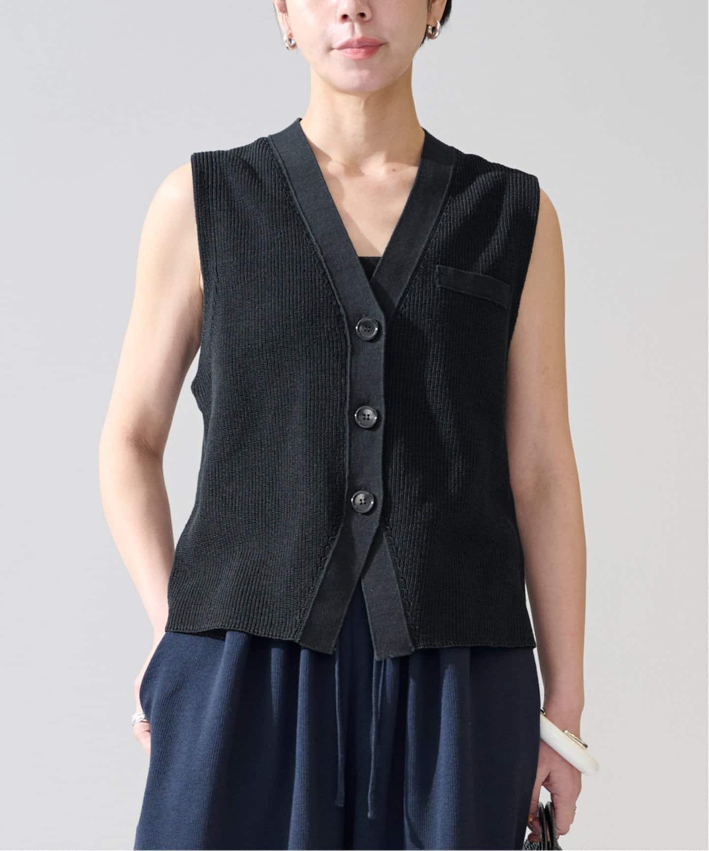 Crisp cotton mannish ベスト（ベスト）｜VERMEIL par iena