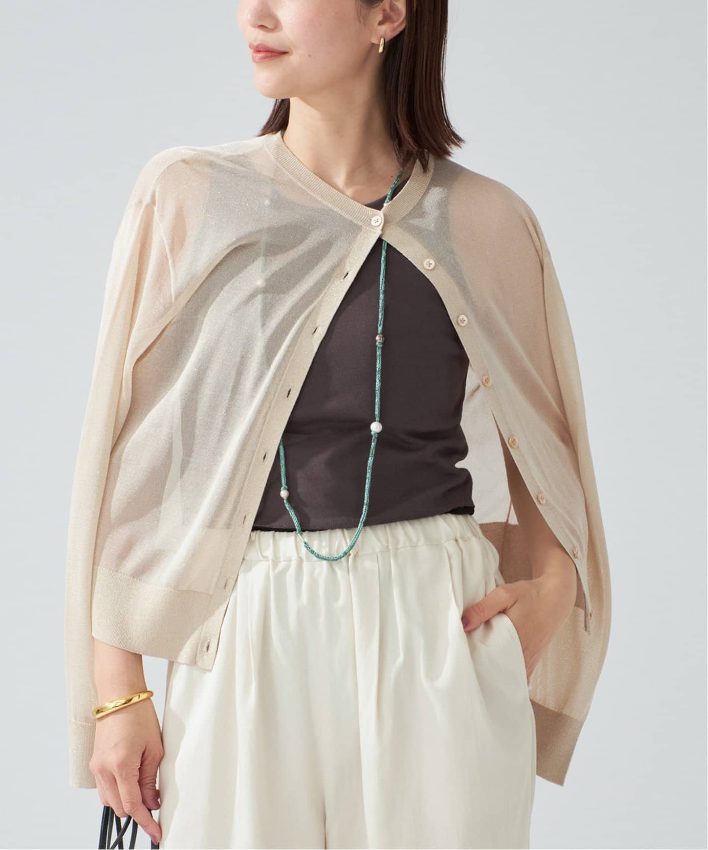 Luxe Sheer Knit Short カーディガン（カーディガン）｜VERMEIL par