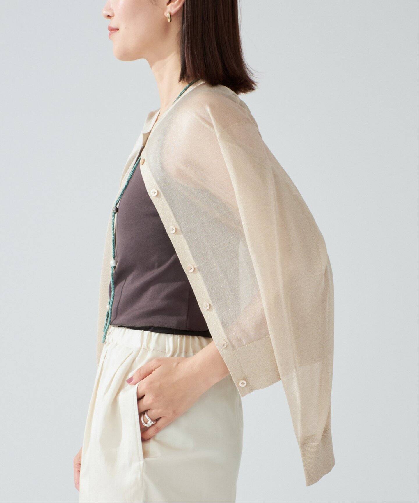 Luxe Sheer Knit Short カーディガン（カーディガン）｜VERMEIL par