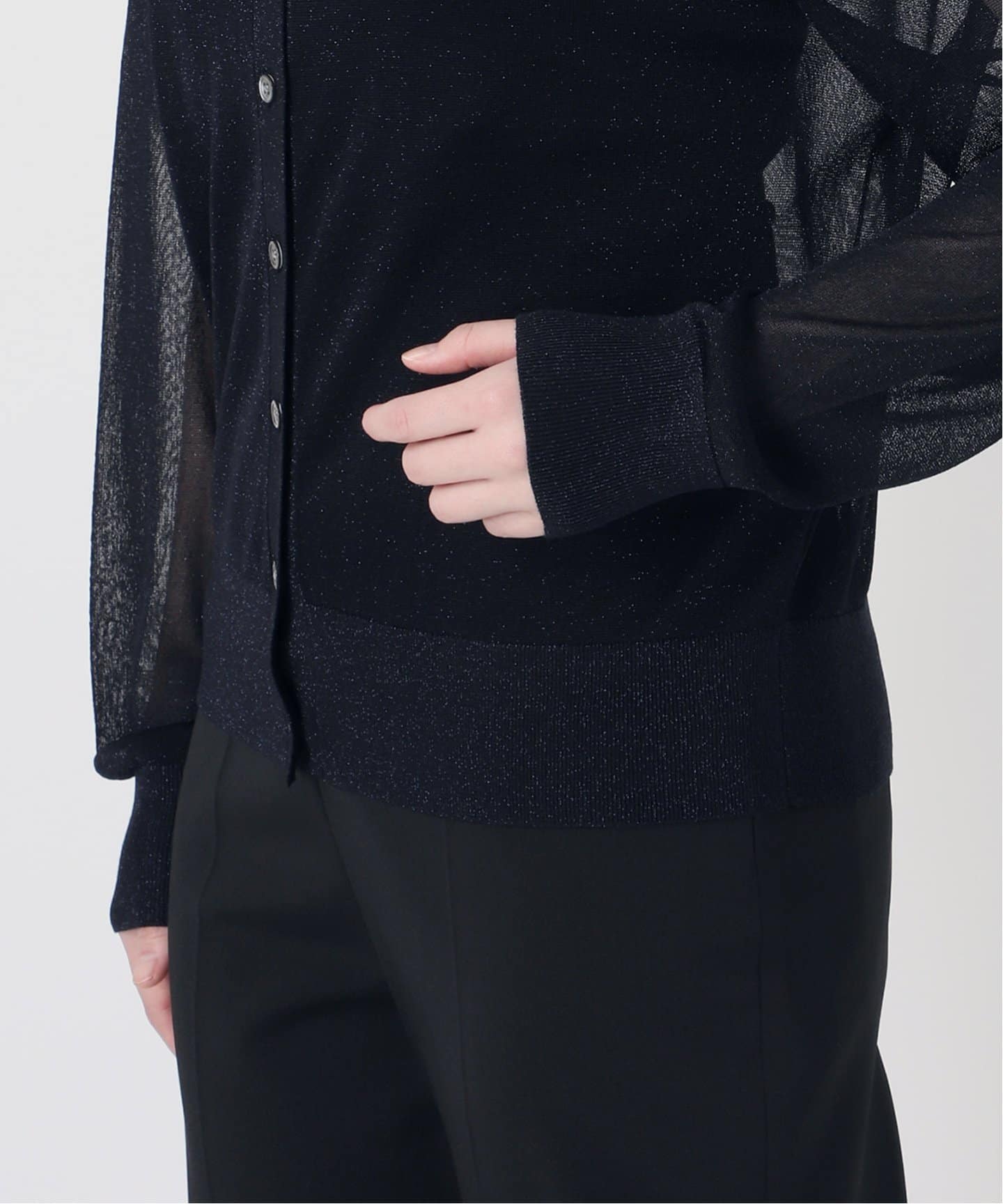 DEUXIEME CLASSE - 【くろまめ】VERMEIL par iena  カーディガン Luxe Sheer Knit Short カーディガン（カーディガン）｜VERMEIL
