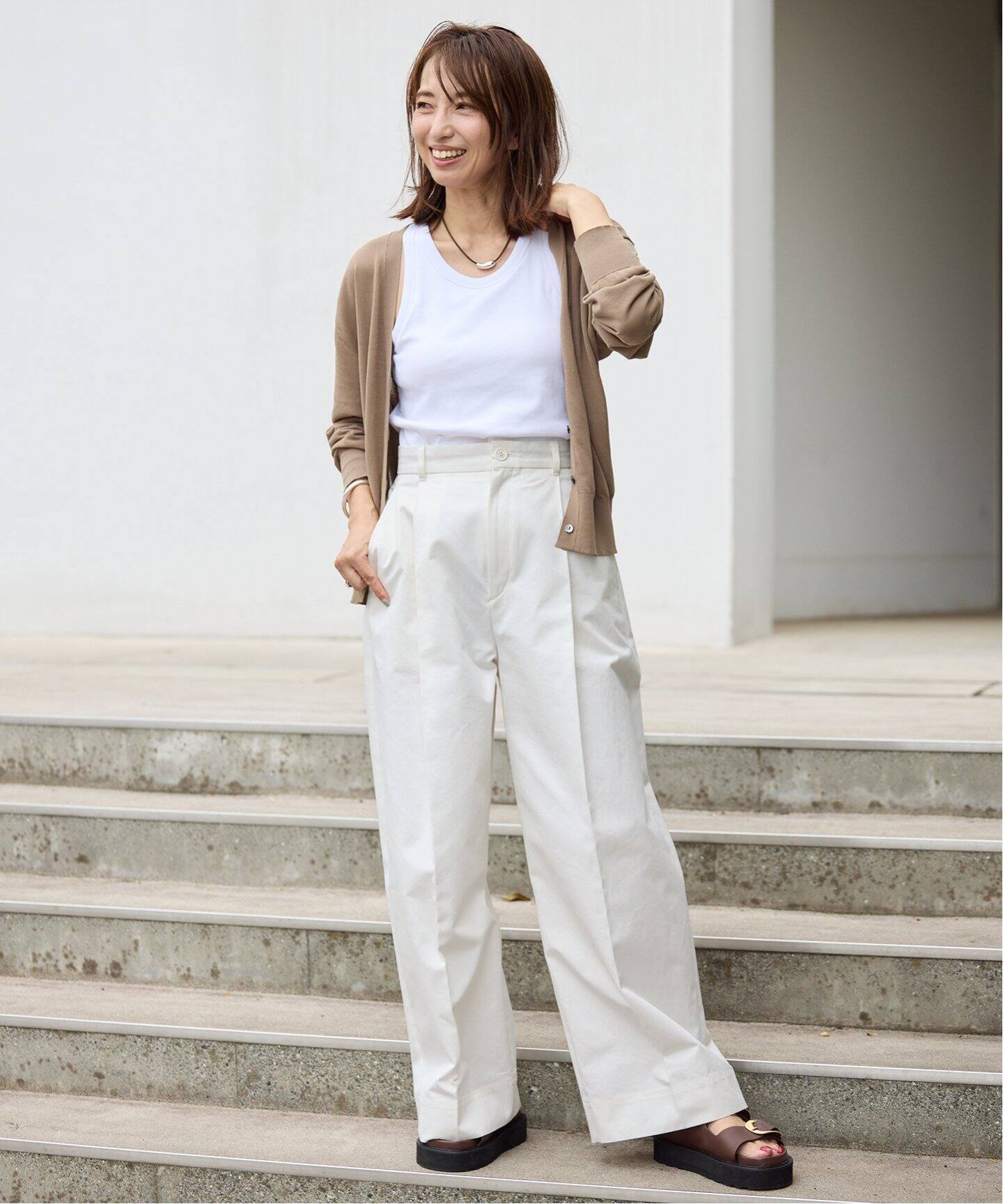 ICE Feel Cotton Knit Vネックカーディガン（カーディガン）｜VERMEIL