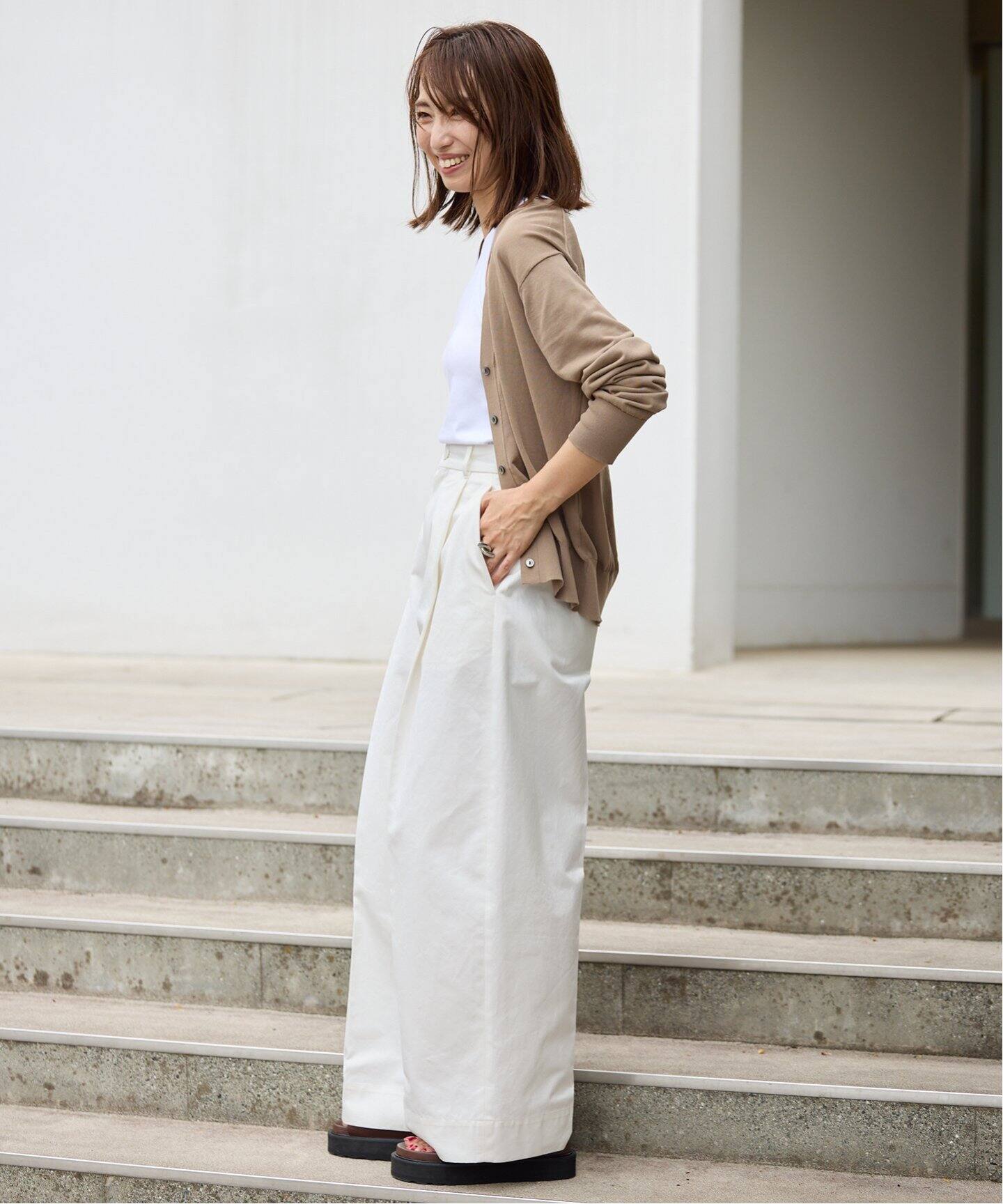 ICE Feel Cotton Knit Vネックカーディガン（カーディガン）｜VERMEIL