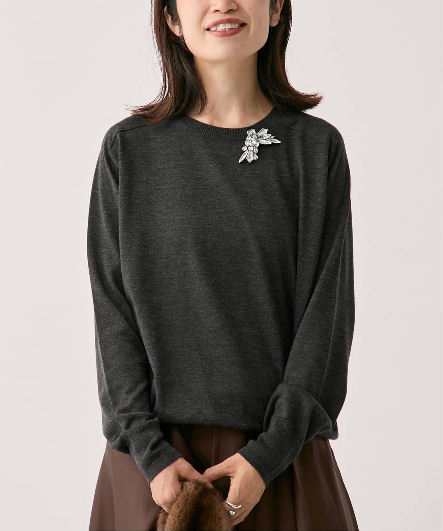 予約》GLOW wool crew knit（ニット／セーター）｜VERMEIL par