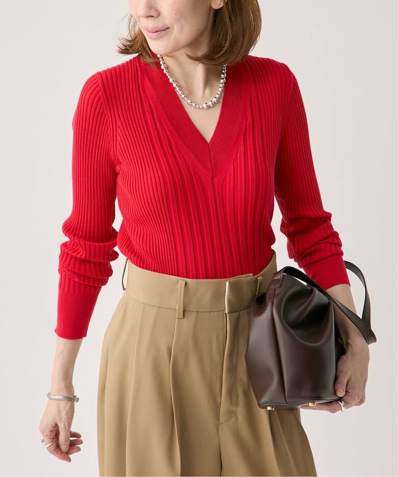 ニット、セーター VERMEIL par ienaヴェルメイユパーイエナ Cashmere100 Vネック knit（ニット／セーター）｜VERMEIL VERMEIL par iena ヴェルメイユパーイエナ　Vネックニット
