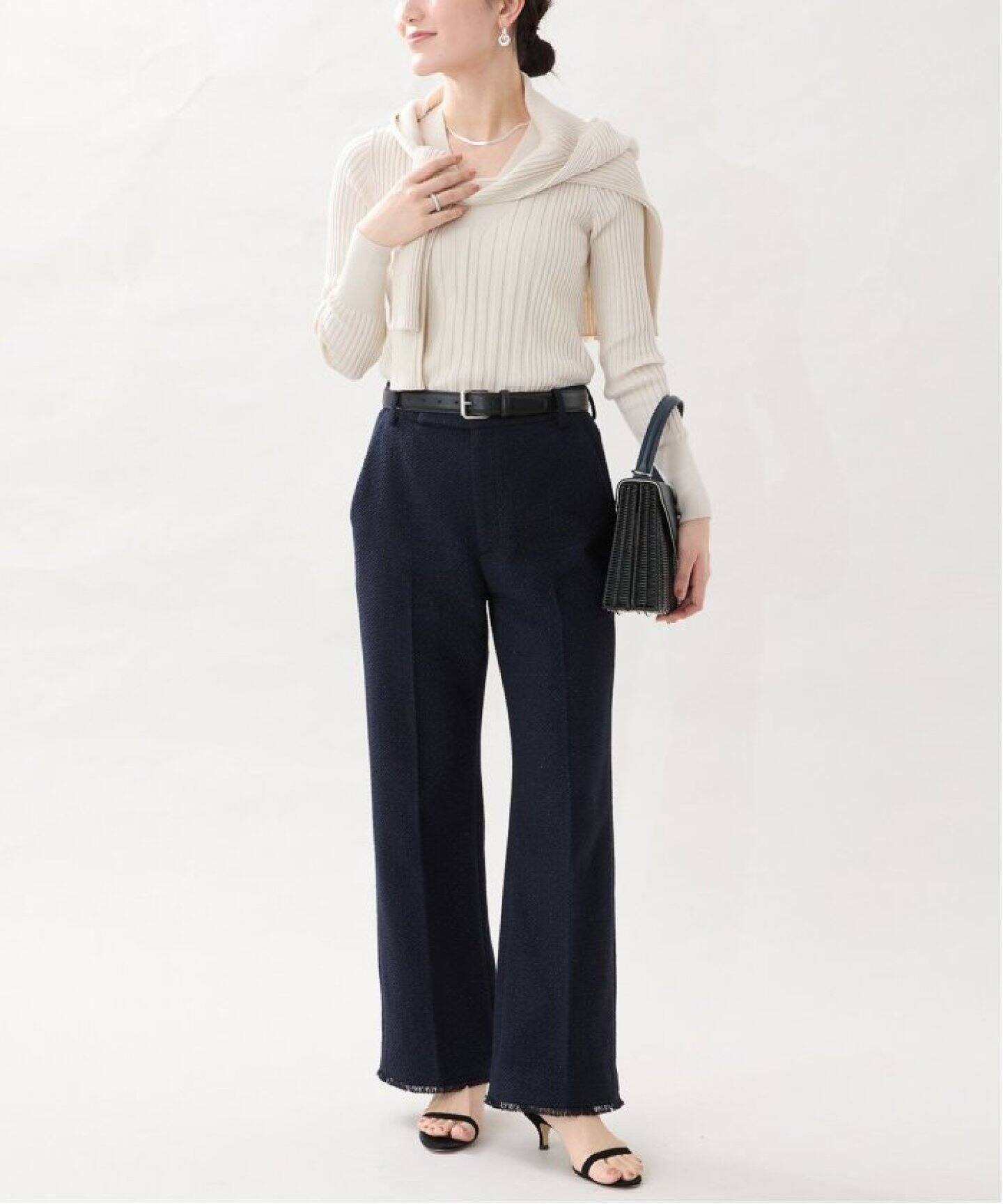 WEB限定/追加》イタリア糸 RIB Vネックプルオーバー（ニット／セーター  