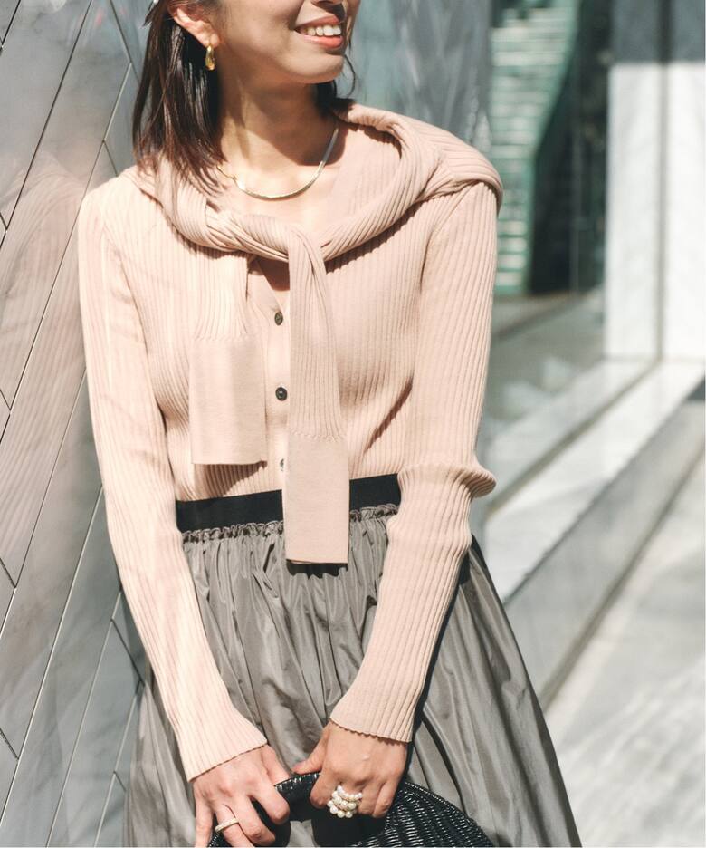 イタリア糸 RIB Vネックカーディガン（カーディガン）｜VERMEIL par  