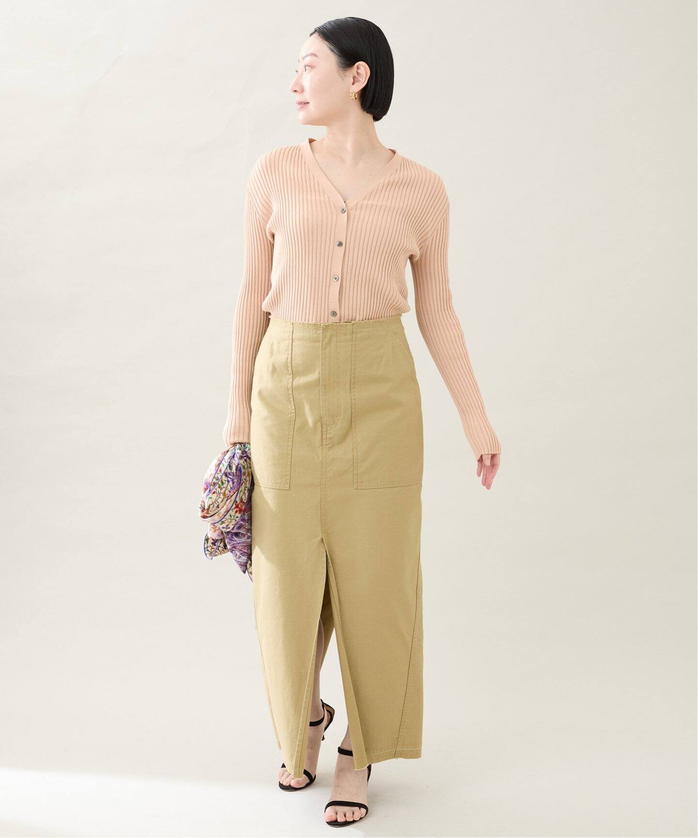 イタリア糸 RIB Vネックカーディガン（カーディガン）｜VERMEIL par