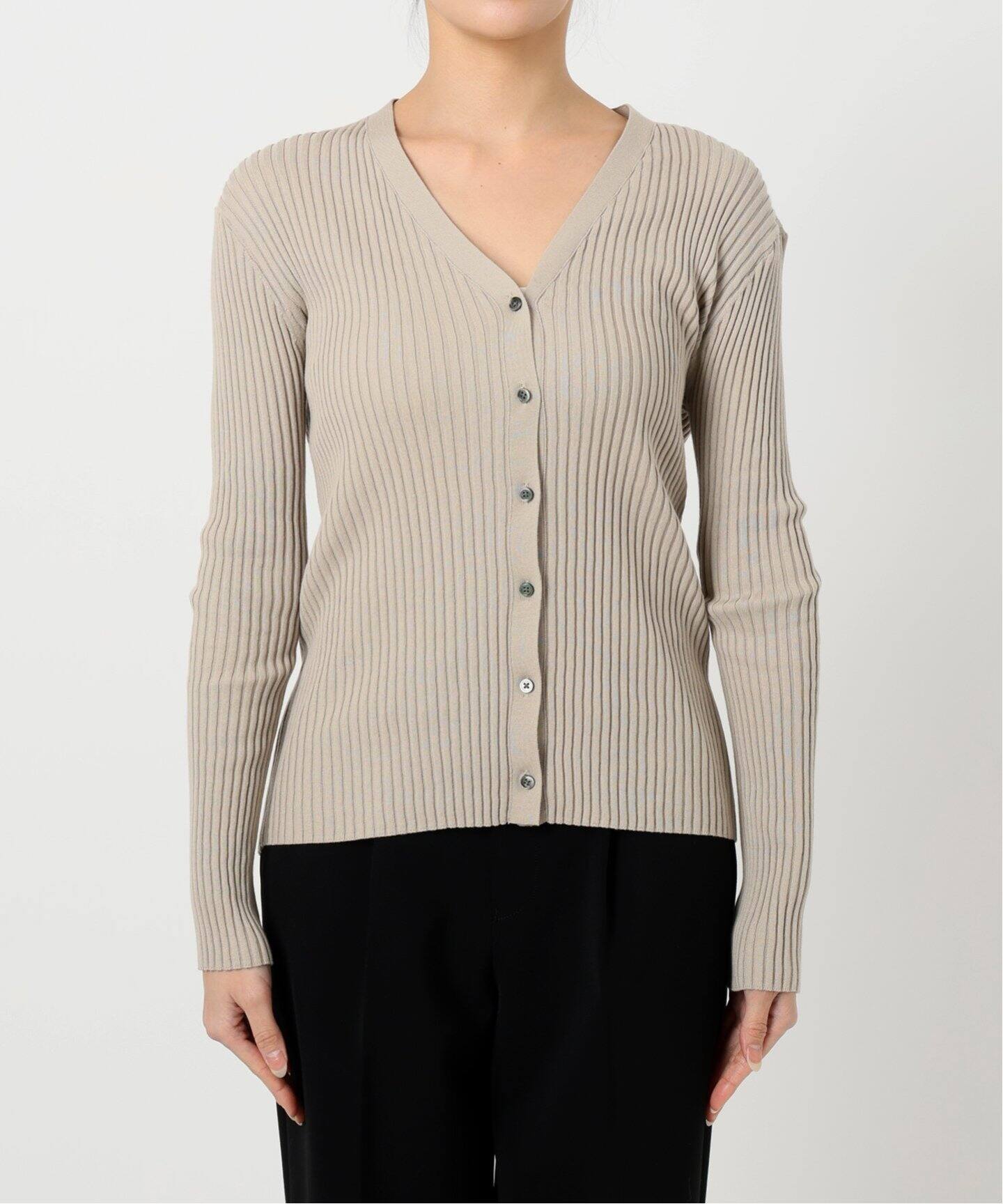 【美品】ヴェルメイユパーイエナ 定価3万円 ウール リブ Vネック カーディガン ダブルクロス Vネックカーディガン（カーディガン）｜VERMEIL