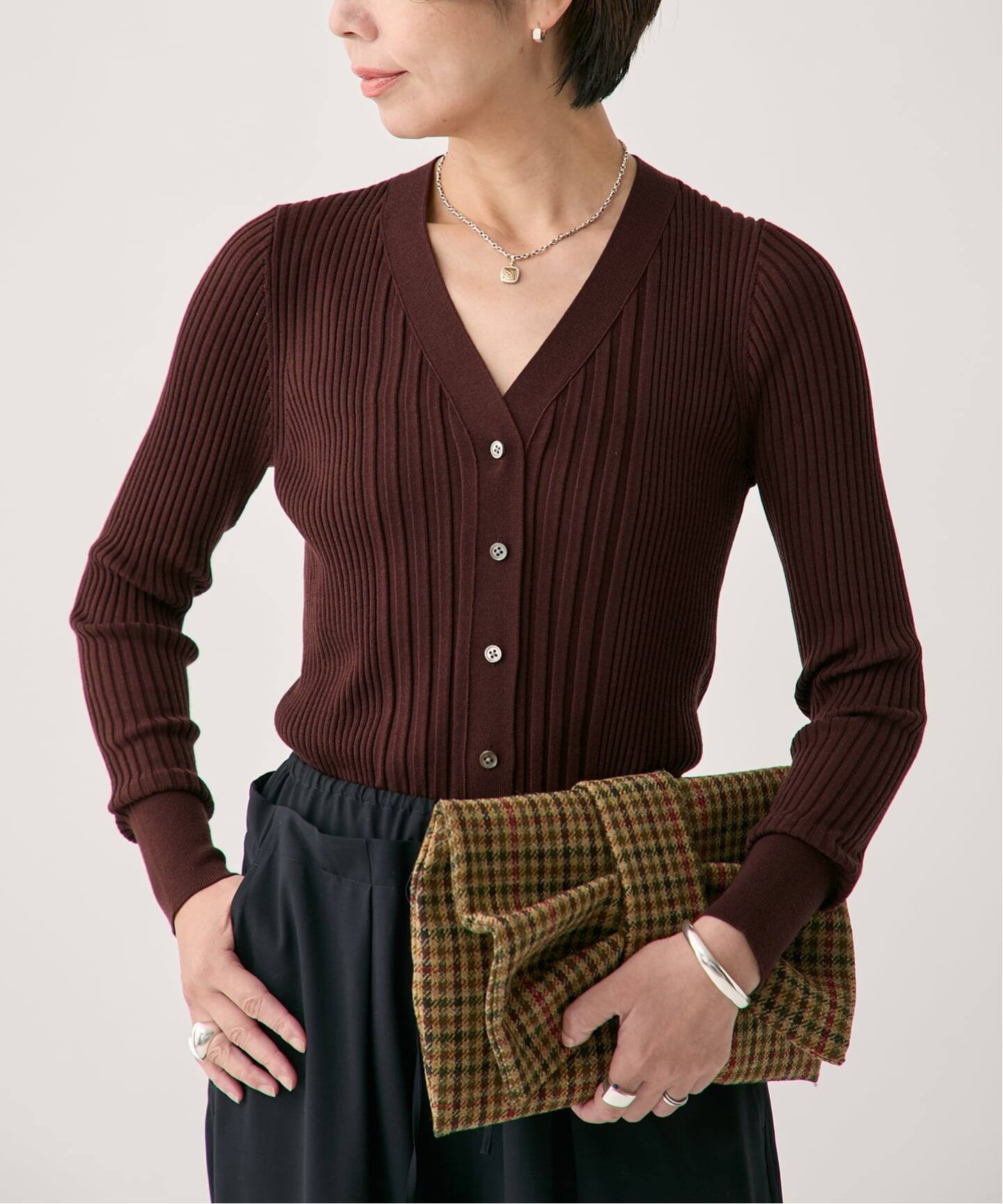 SLOWOOL Vネック カーディガン（カーディガン）｜VERMEIL par