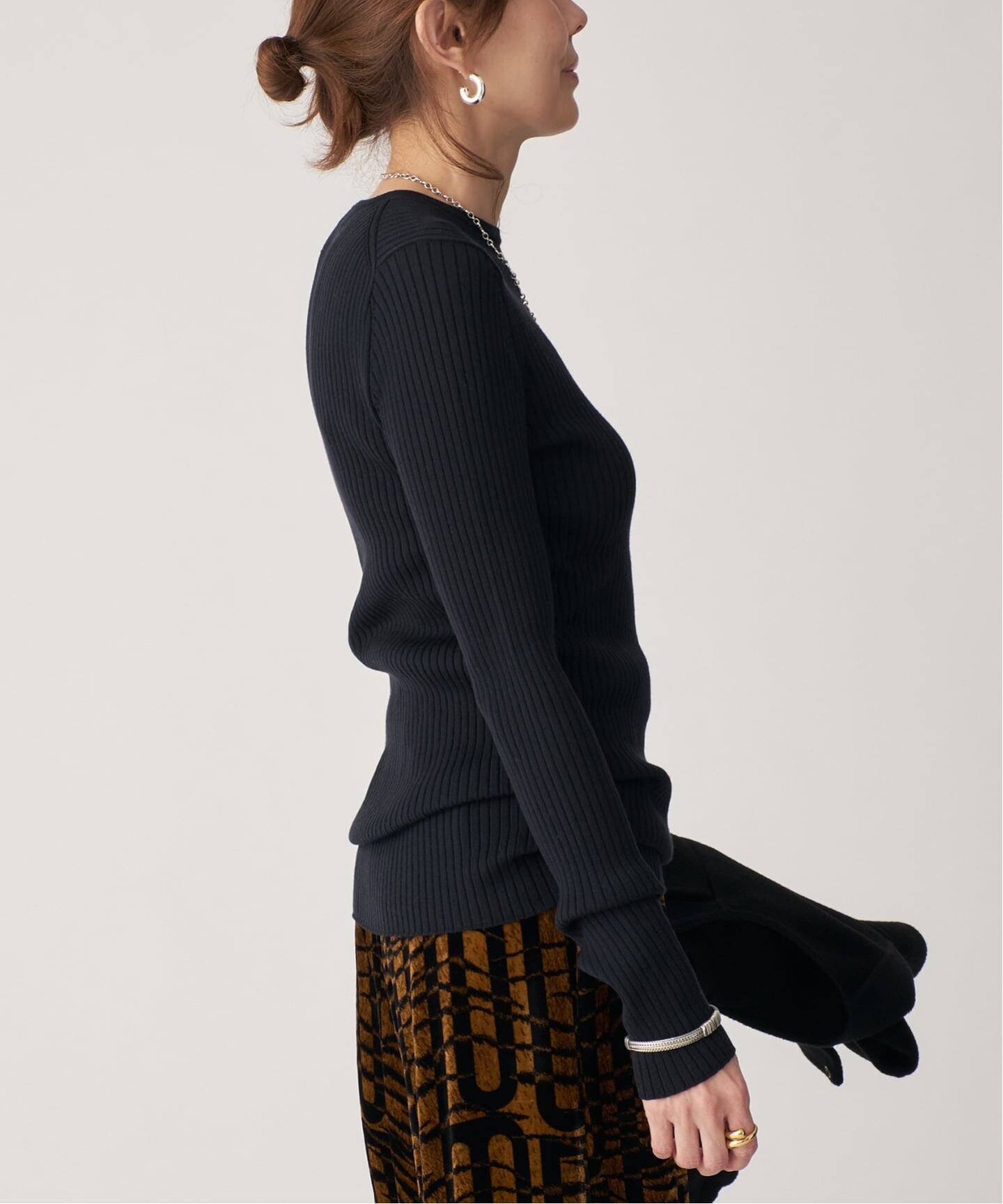 【美品】 ヴェルメイユパーイエナ ニット プルオーバー クルーネック リネン cotton silk crew プルオーバー（ニット／セーター）｜VERMEIL