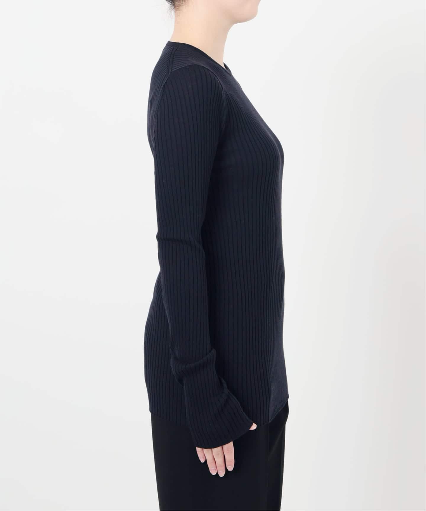 【美品】 ヴェルメイユパーイエナ ニット プルオーバー クルーネック リネン 予約》SLOWOOL Rib クルーネックプルオーバー（ニット／セーター
