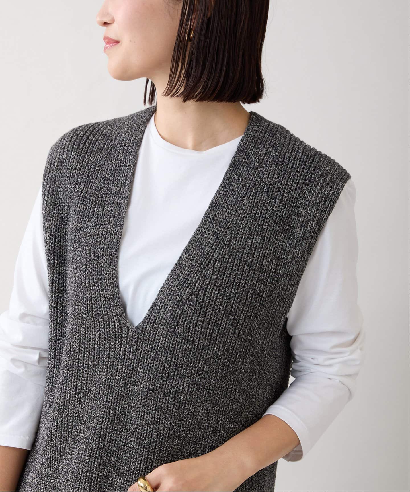 ATON エイトン V-NECK VEST KRAGGM0114（ベスト）｜VERMEIL par