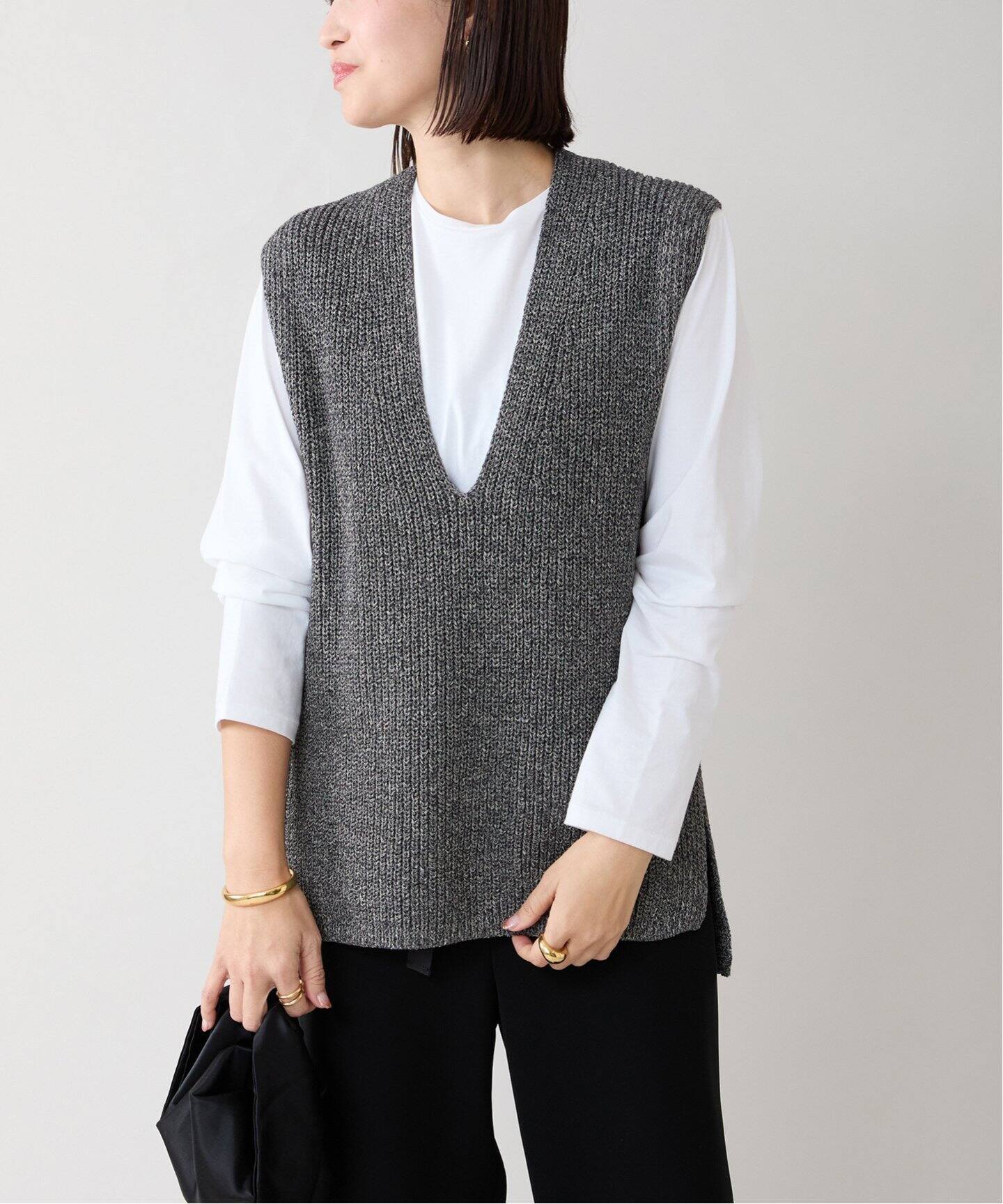 ATON エイトン V-NECK VEST KRAGGM0114（ベスト）｜VERMEIL par iena 