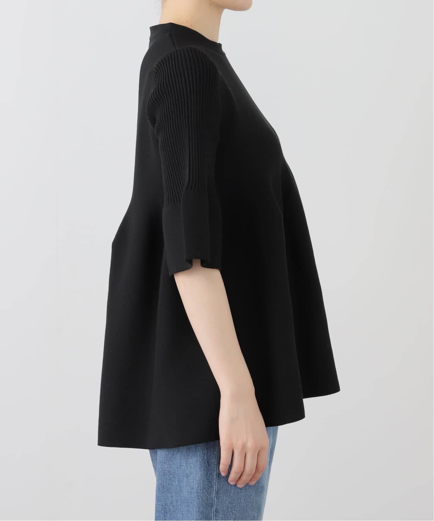 Room no.8 ルームエイト BLACK CO GATHER TOPS BR8KN-233