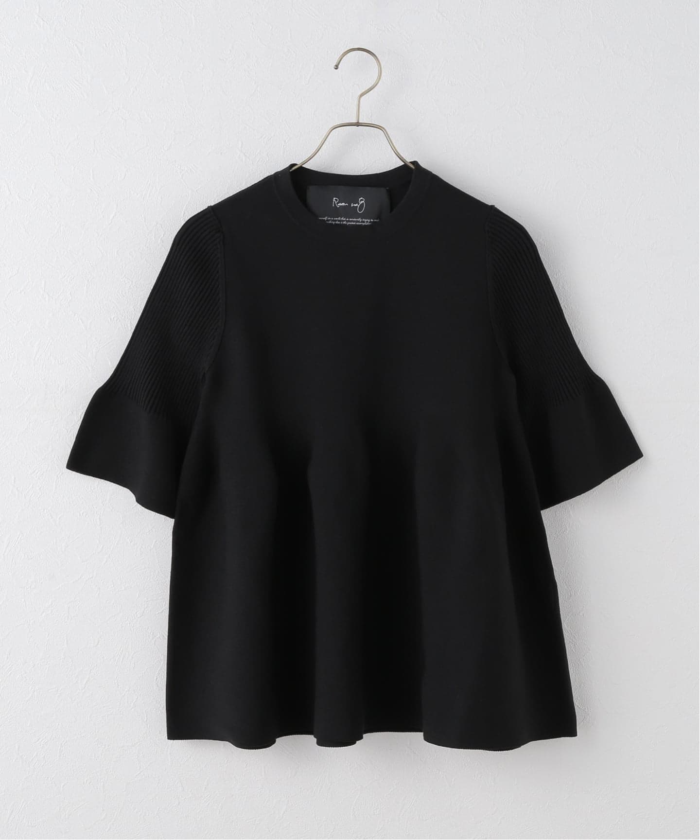 Room no.8 ルームエイト BLACK CO GATHER TOPS BR8KN-233