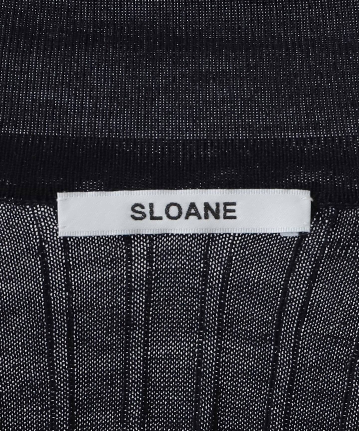 SLOANE スローン 18Gワイドリブポロカーディガン SL10W-9 44