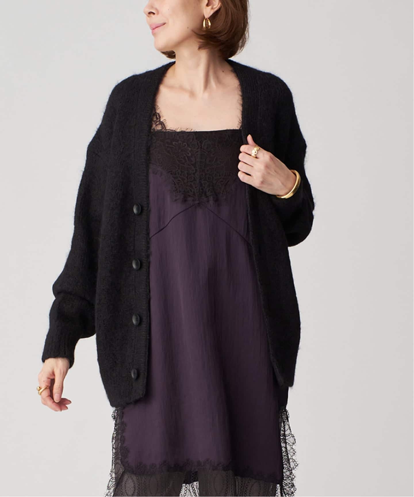 SLOANE スローン 3G天竺アルパカxウール Vネックカーディガン SLOANE（スローン） 【30%off】SLOANE 3G天竺 アルパカ×ウール Vネック