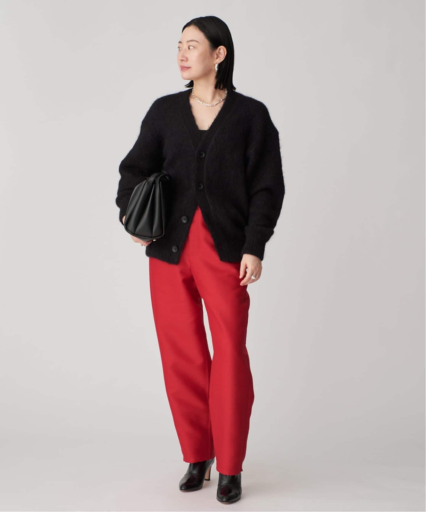 SLOANE スローン 3G天竺アルパカxウール Vネックカーディガン SL10W