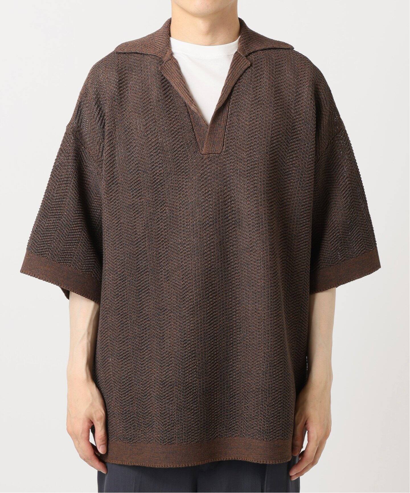 LA BOUCLE ラブークル ニットラグビージャージ バルーンコットン Ｌ LA BOUCLE ラブークル ニットラグビージャージ バルーンコットン L