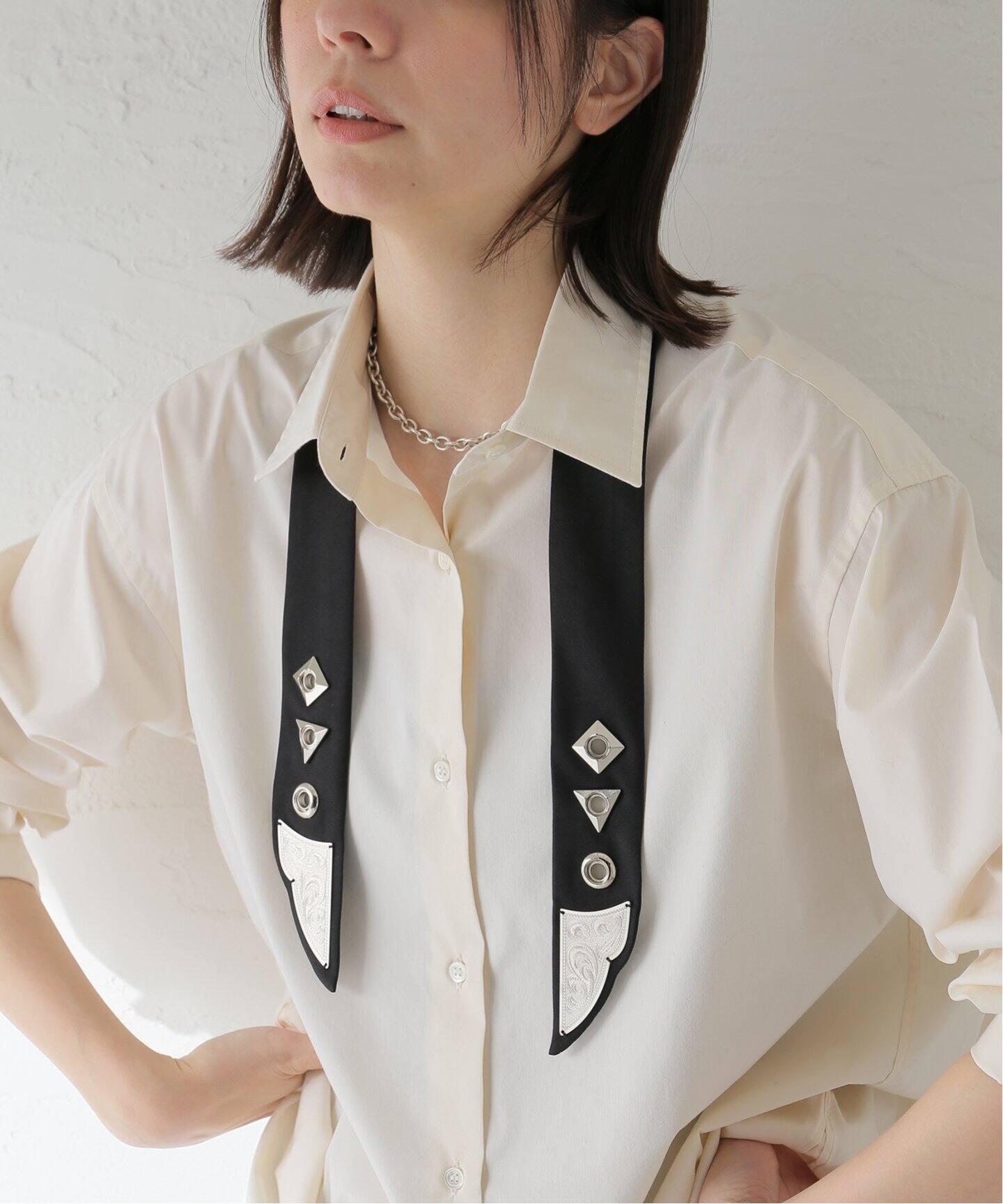TOGA PULLA TOO METAL RIBBON TIE TZ251-AC940：ネクタイ（ネクタイ 