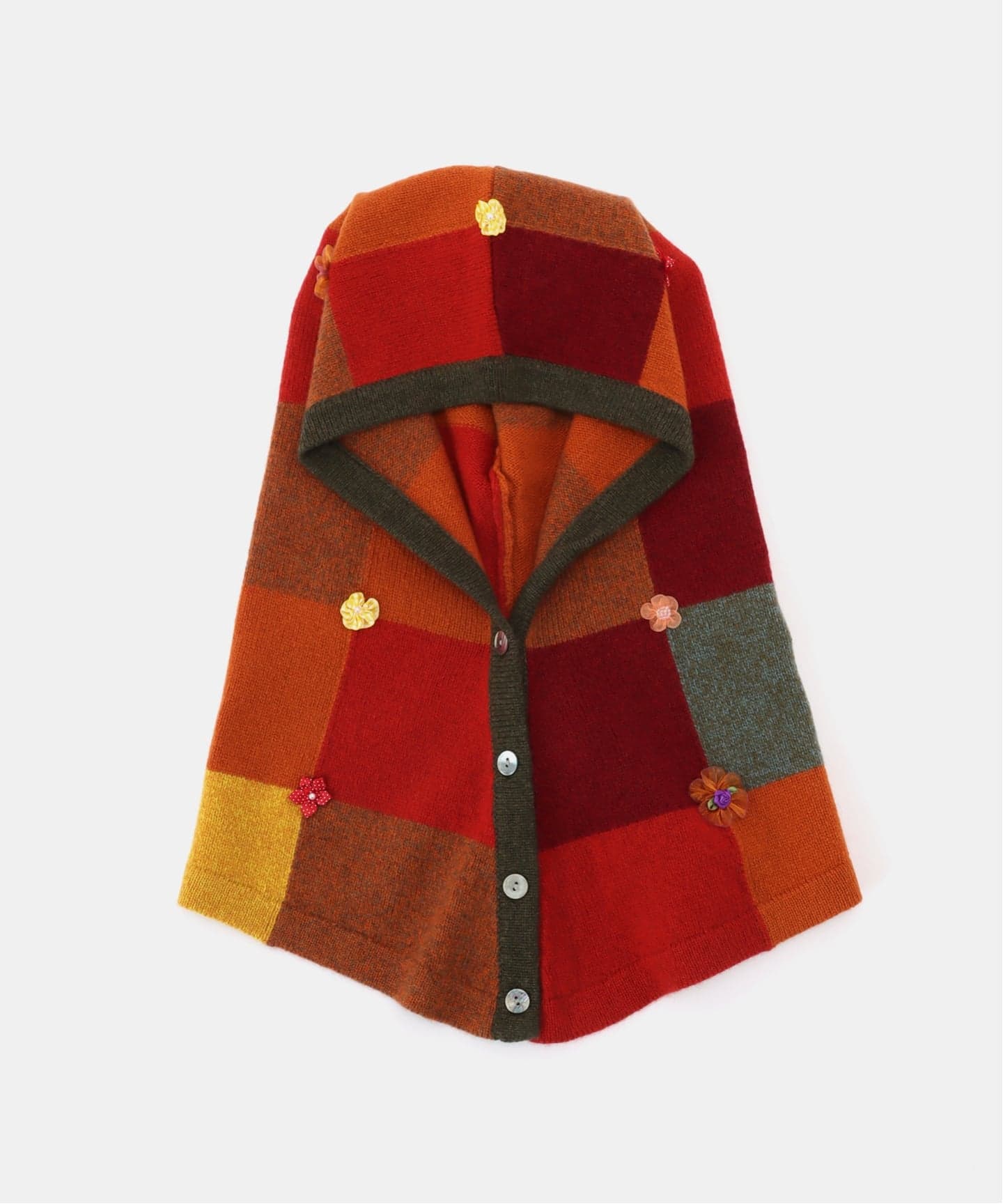 YANYAN CHECK HOOD YYW24-1732：バラクラバ（ニットキャップ・ビーニー