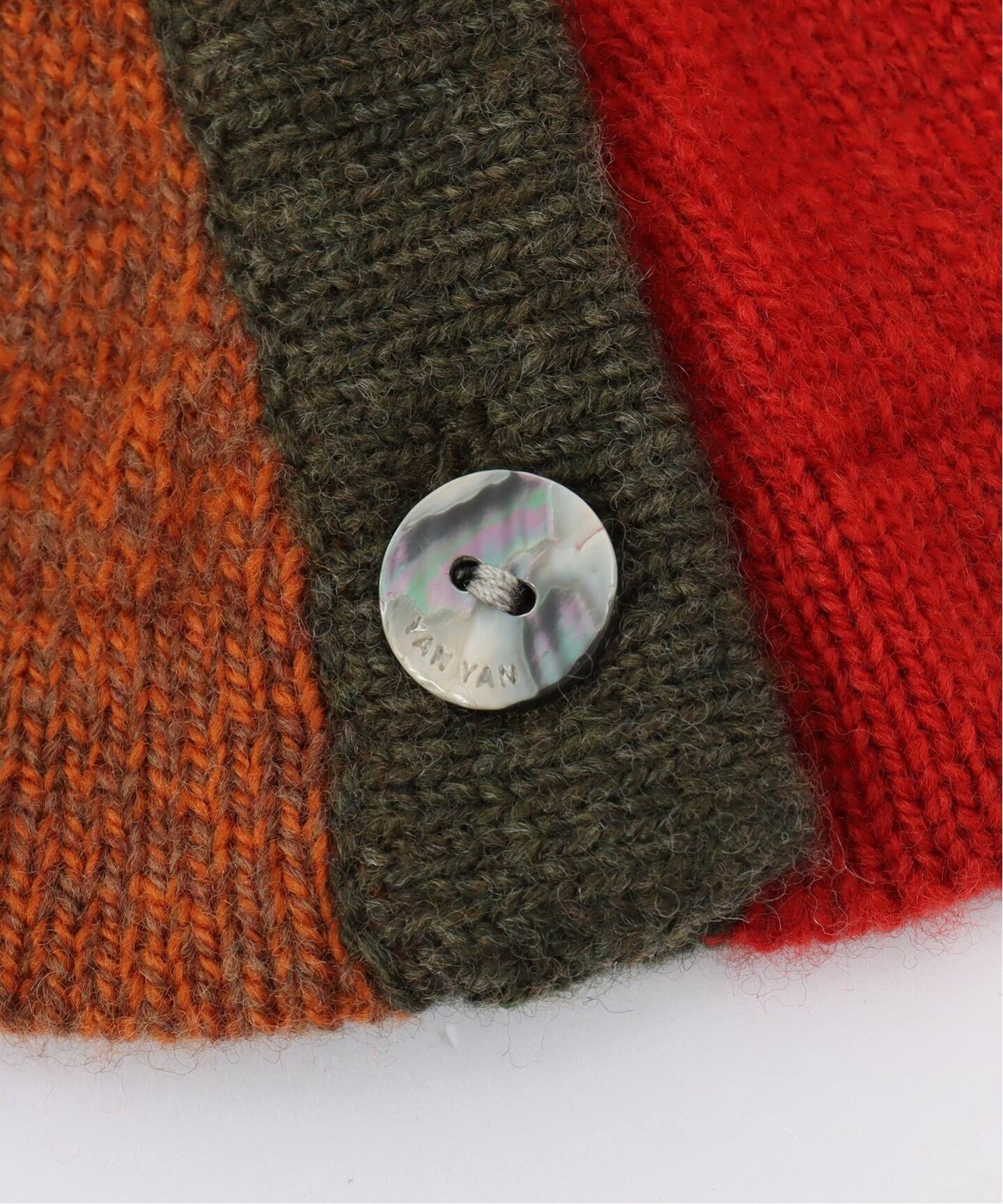 YANYAN CHECK HOOD YYW24-1732：バラクラバ（ニットキャップ・ビーニー