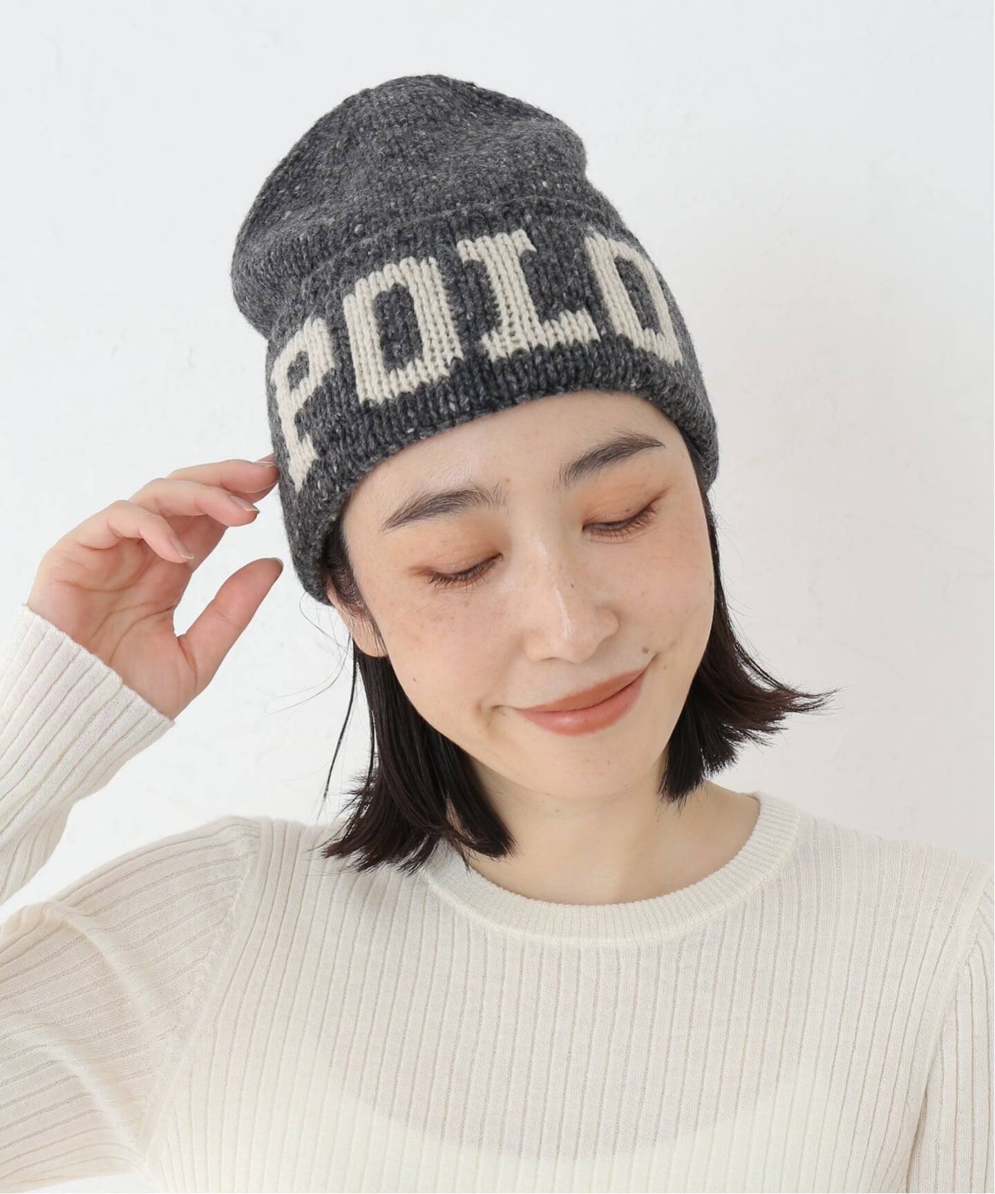 POLO RALPH LAUREN ニット ツイード ポロ ビーニー（ニットキャップ