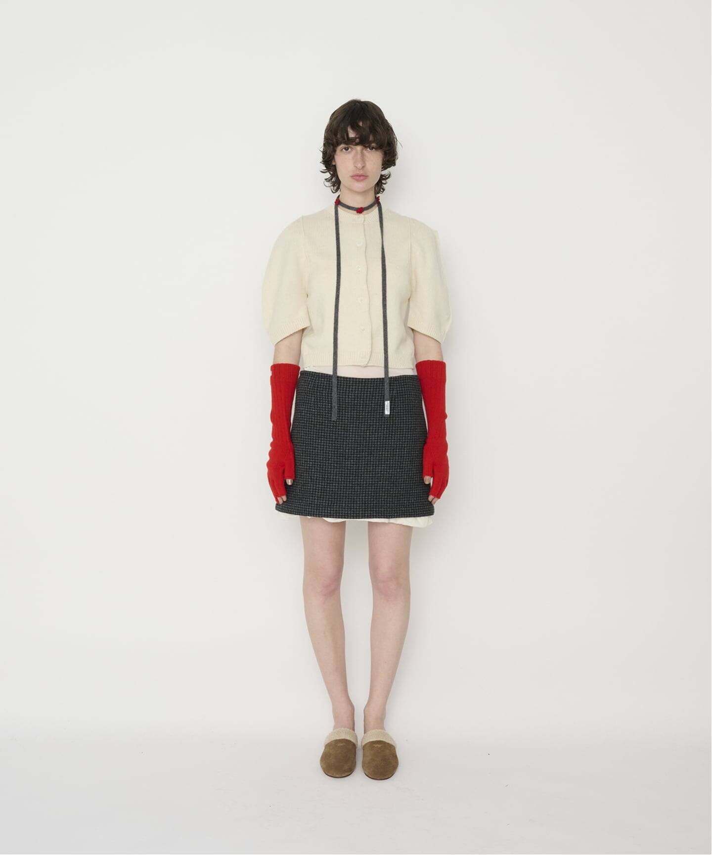 JANE SMITH 5G THREE FINGERLESS KNIT GLOVES（手袋）｜BOICE FROM