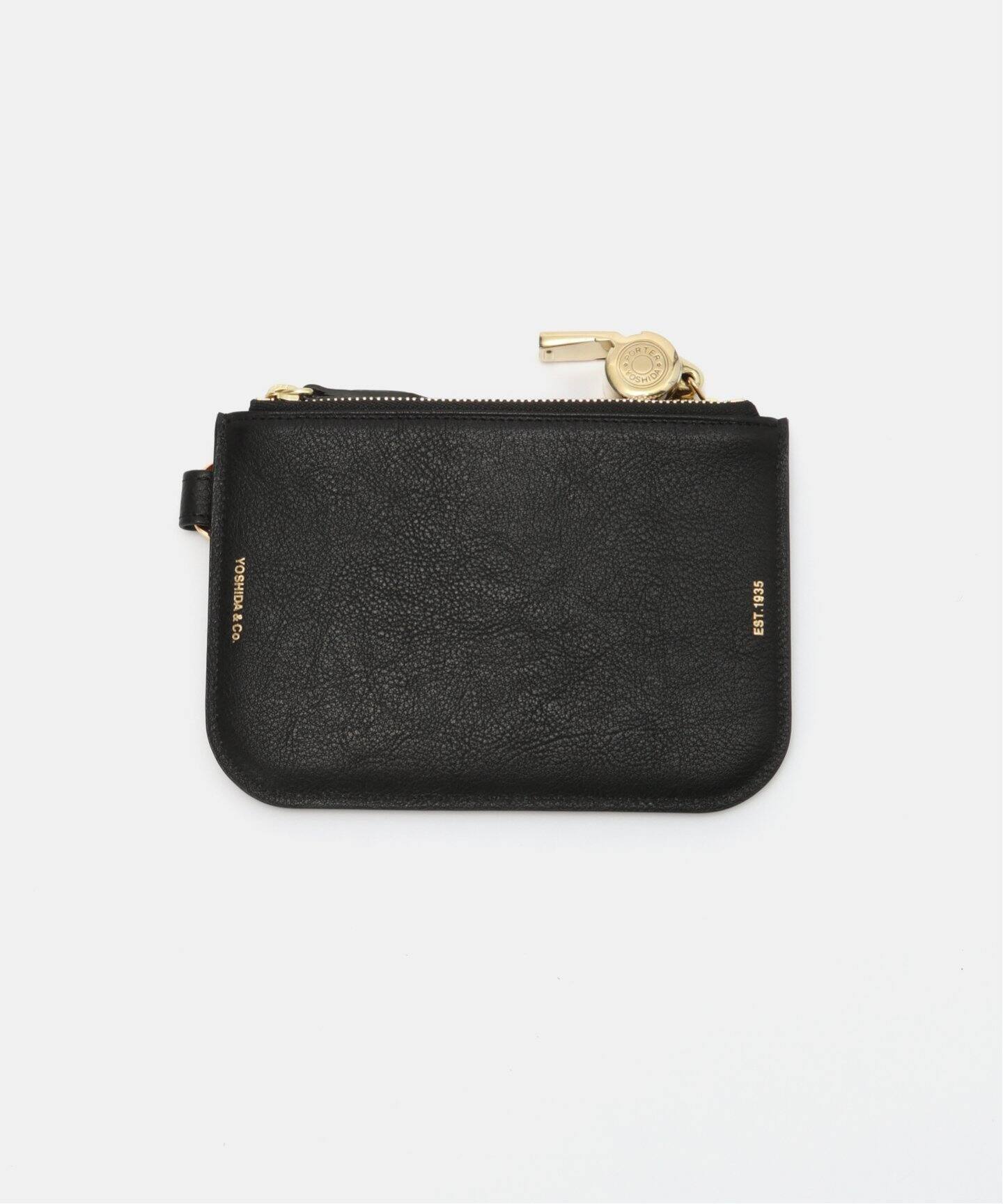 新品✨PORTER ポーター BAUM バウム　ケース　財布 ポーチ PORTER、黒×橙の革断面が層のように重なるウォレット「BAUM