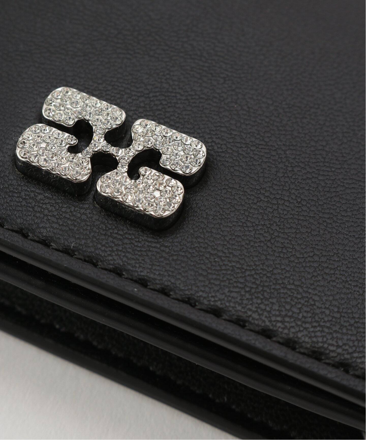 GANNI/ ガニー Ganni Bou Flap Card Holder Strass（カード