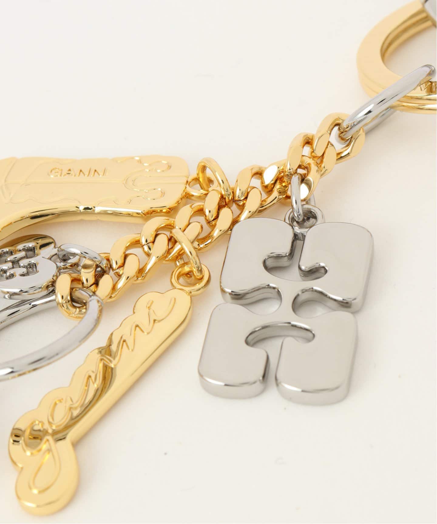 GANNI / ガニーGanni Bou Charms Keyring Silver an（キーケース