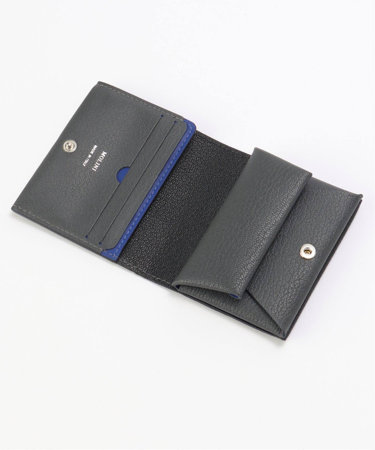 MOLINI モリニ グレー レザー bifold wallet 二つ折り財布 Bifold Compact Wallet - Black × Gray – MOLINI（モリニ