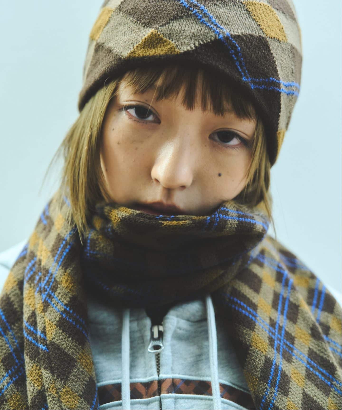 SOL soonerorlater / スーナーオアレイター EX PLAID KNIT SCARF