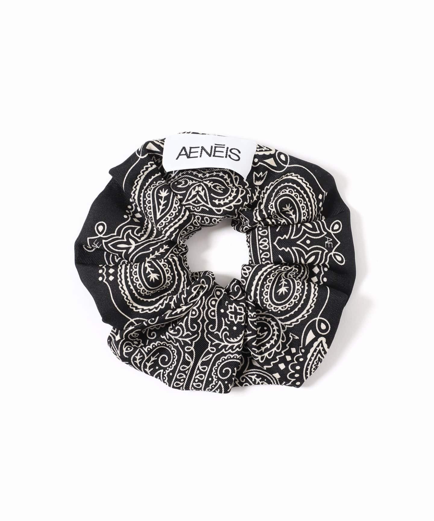 予約》【AENEIS/エネス】MINIMAL BANDANA SILK SCRUNCHIE