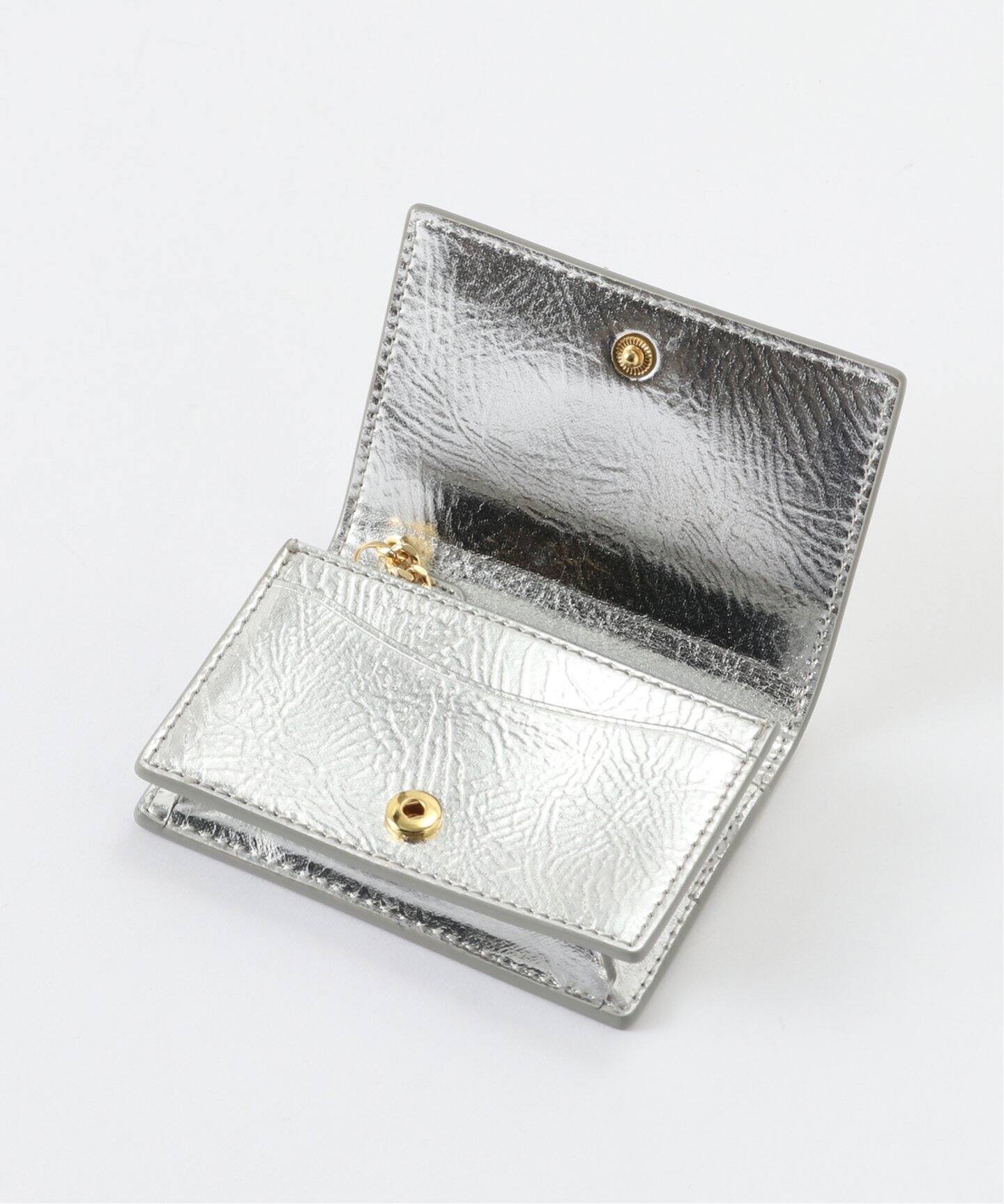GANNI/ガニー】Bou Flap Card Holder Metalli：カードケース（カード 