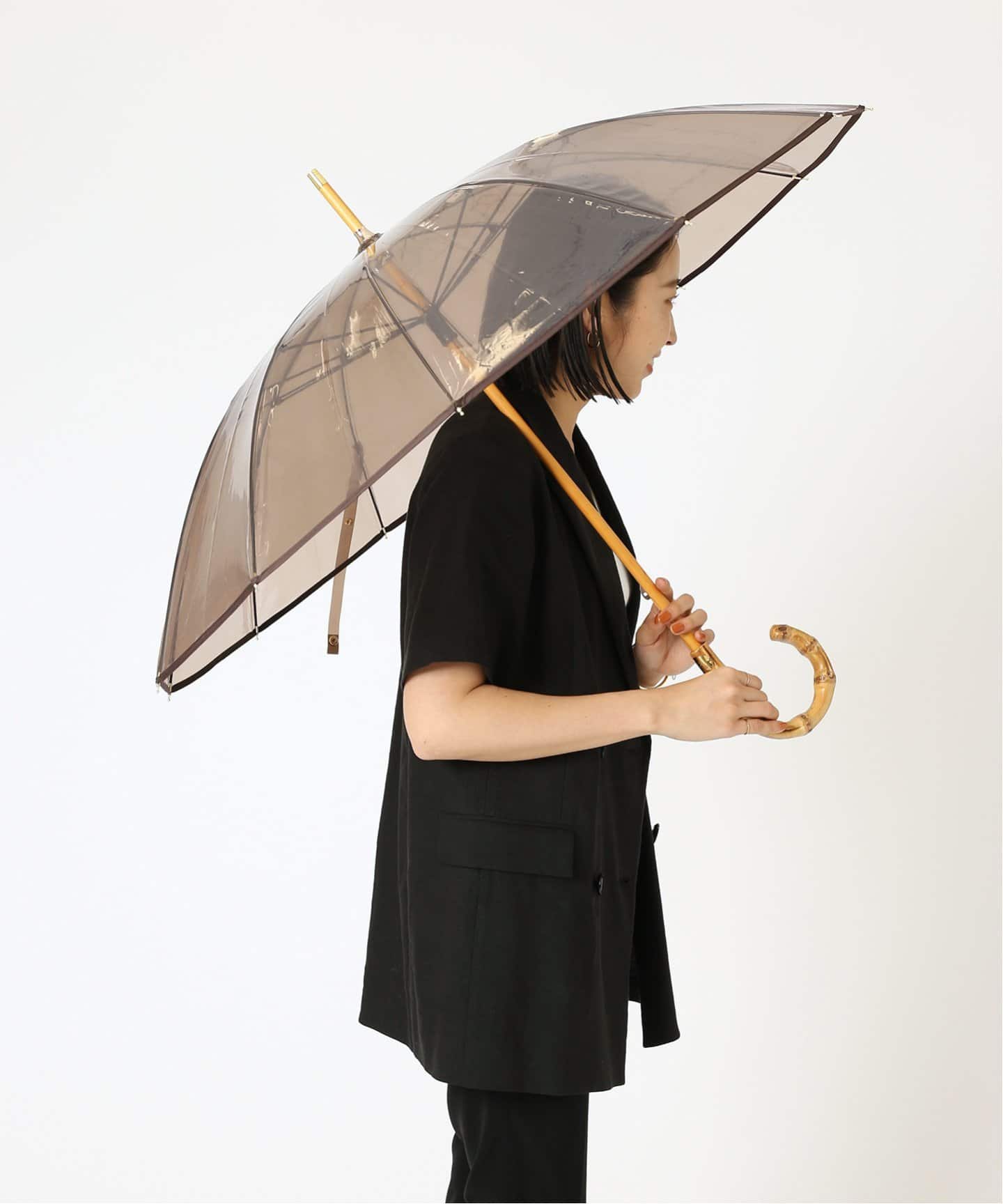 小物 CLEAR UMBRELLA BAMBOO CLEAR UMBRELLA BAMBOO クリア アンブレラ バンブー｜グリーン