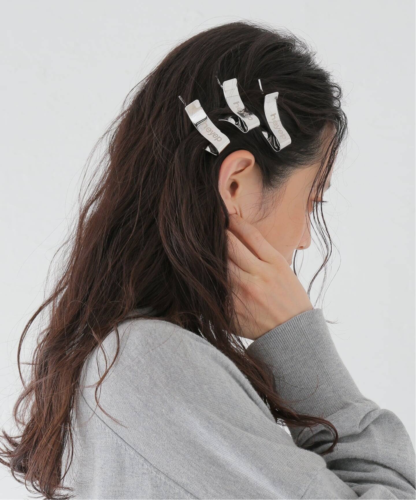 HEYEP/ヘイップ】 Bent Metal Logo Hairpins 3 Piece s（ヘア