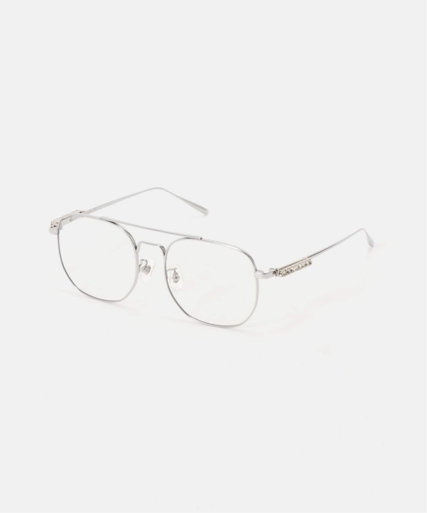 【ゴールド】【heyep/ヘイップ】ラインストーン&amp;ロゴ付アビエイターメガネ Aviator Glasses With Rhinestones ＆ Logo-アビエーターグラスウィズ