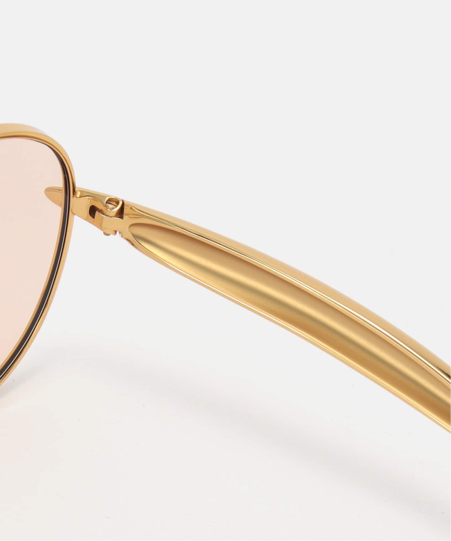 BOTTEGAVENETA/ボッテガヴェネタ/Sardineアビエイターサングラス Bottega Veneta® Sardine Aviator Sunglasses in Gold/green