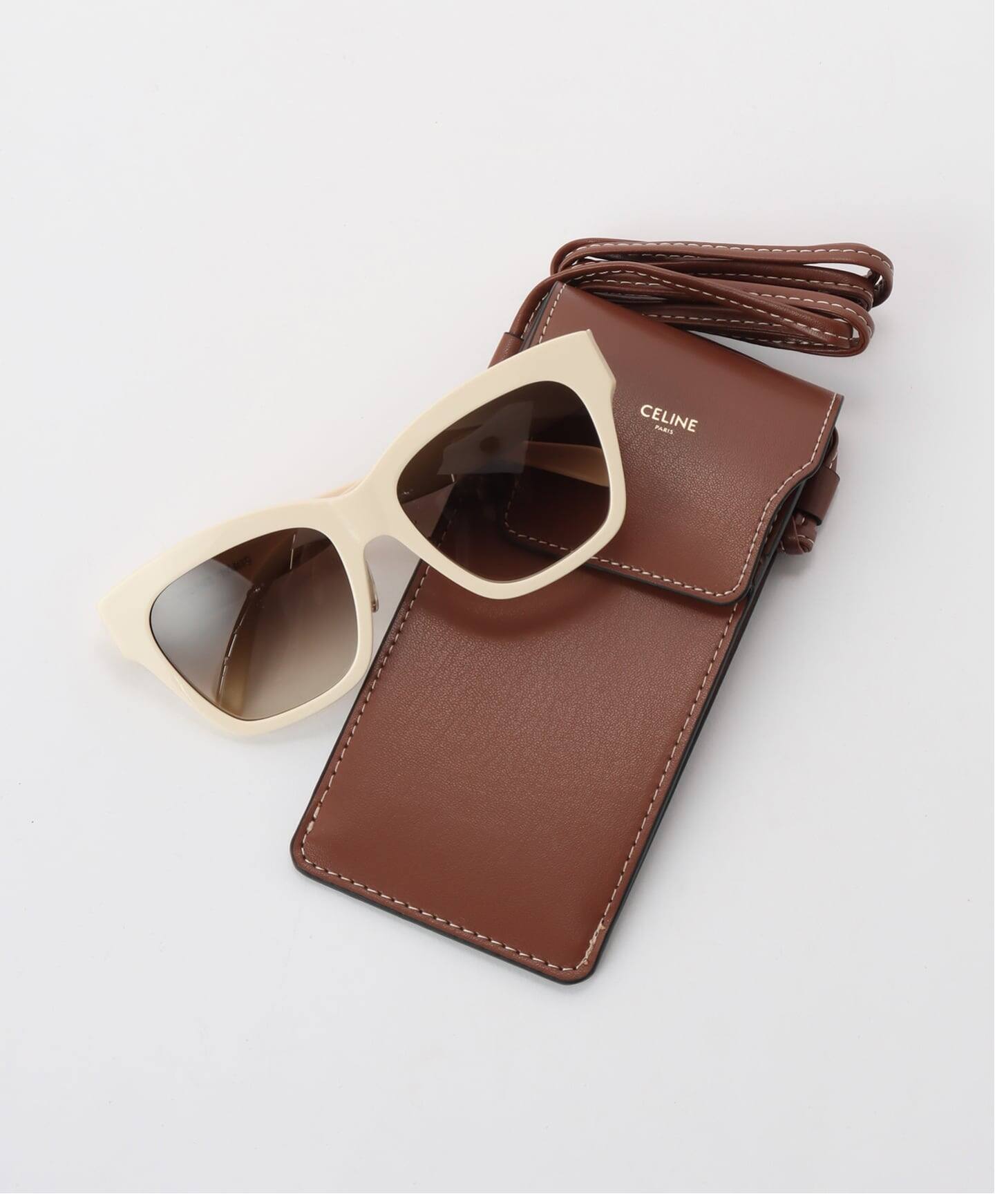 【美品】CELINE セリーヌ サングラス アイウェア ブラウン ケース付 CELINE/セリーヌ】TRIOMPHE アイウェア（サングラス）｜MUSE de