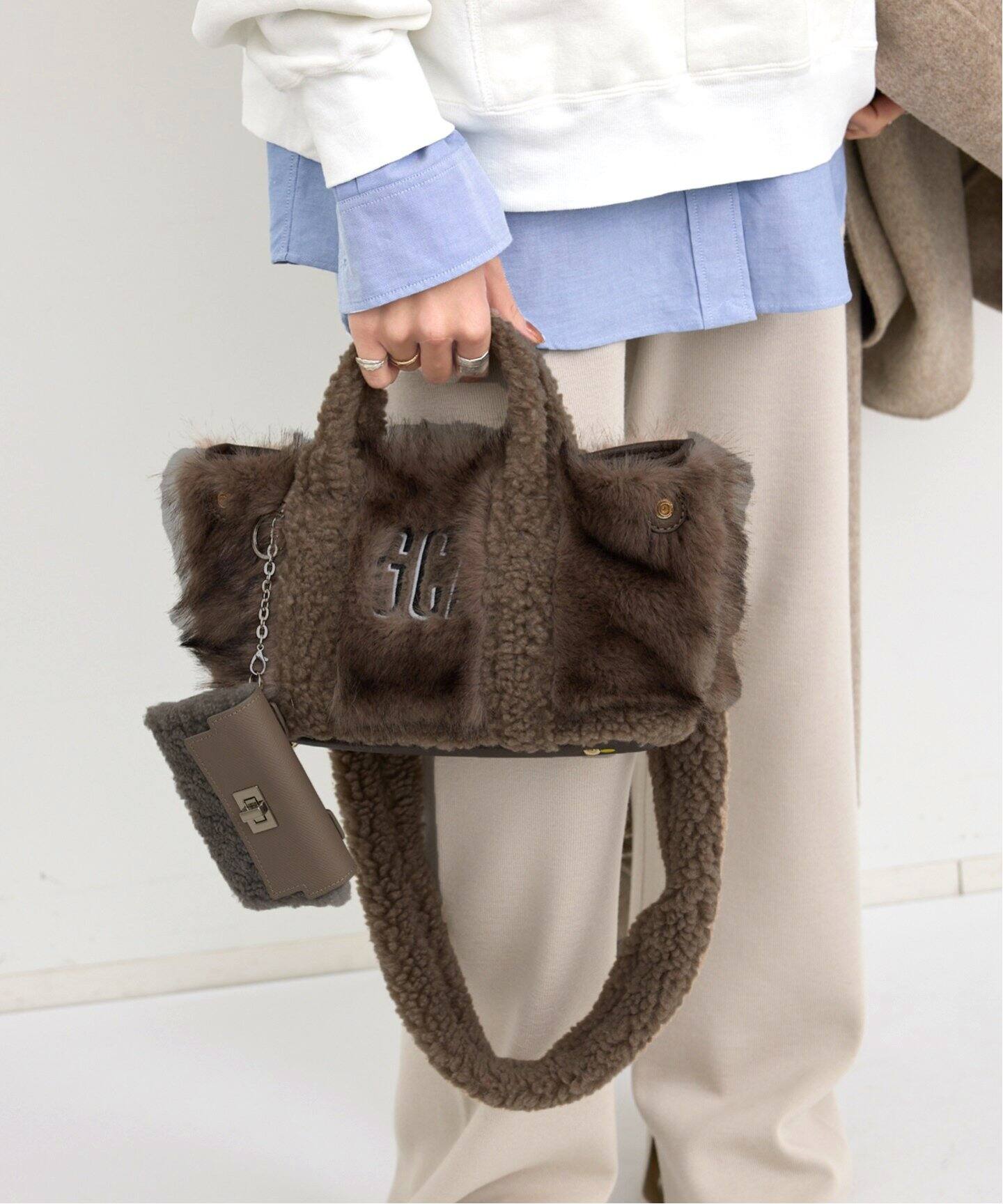 GOOD GRIEF!/グッド グリーフ】 GCA EMB.FAUX FUR PINT TOTE（その他  