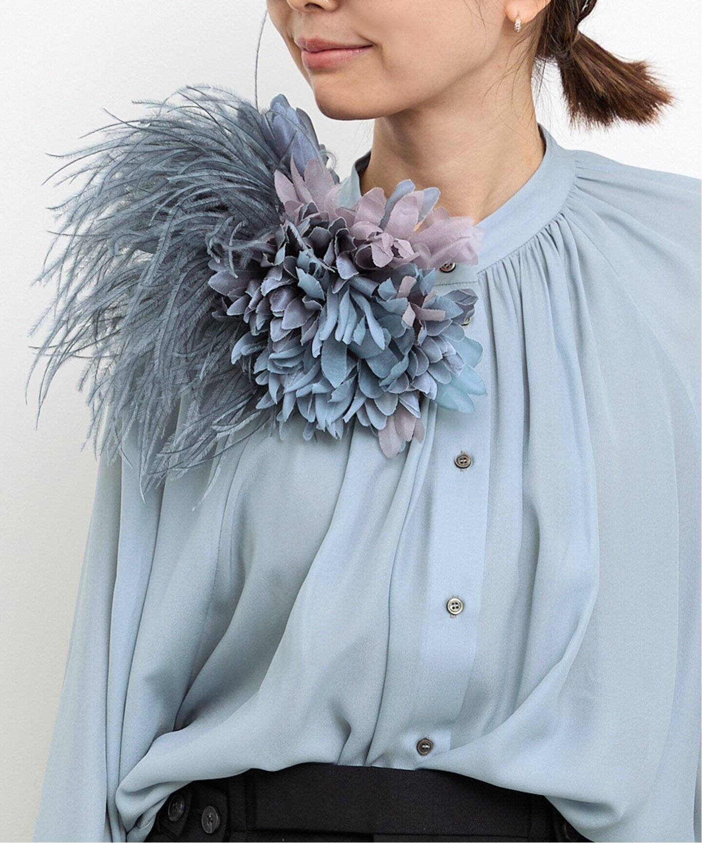 INDRESS/インドレス】 Ostrich Feather Brooch（コサージュ）｜L 