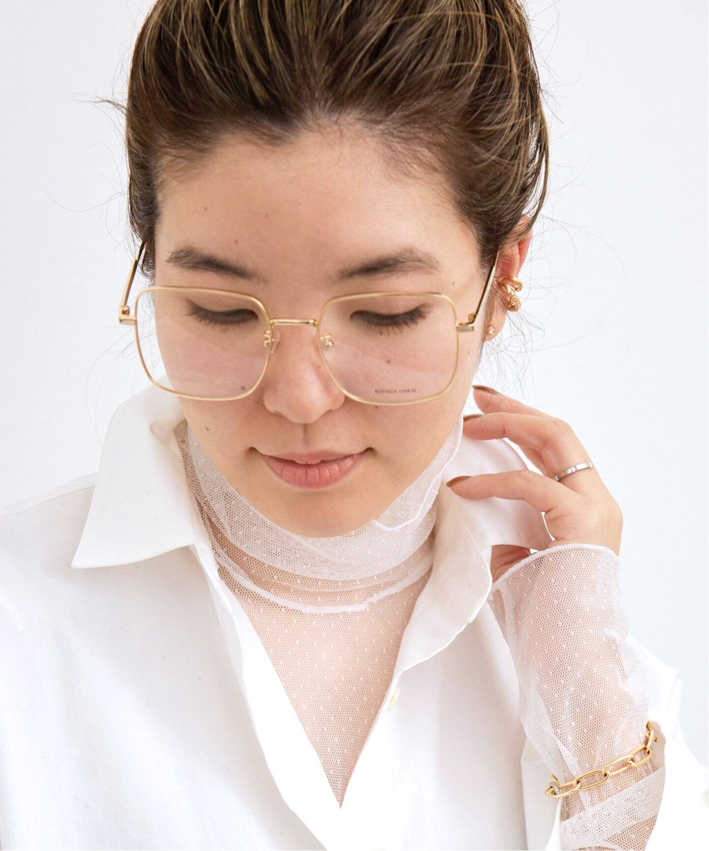 BOTTEGA VENETA/ボッテガ ヴェネタ】 GOLD FRAME GLASS（メガネ）｜L 