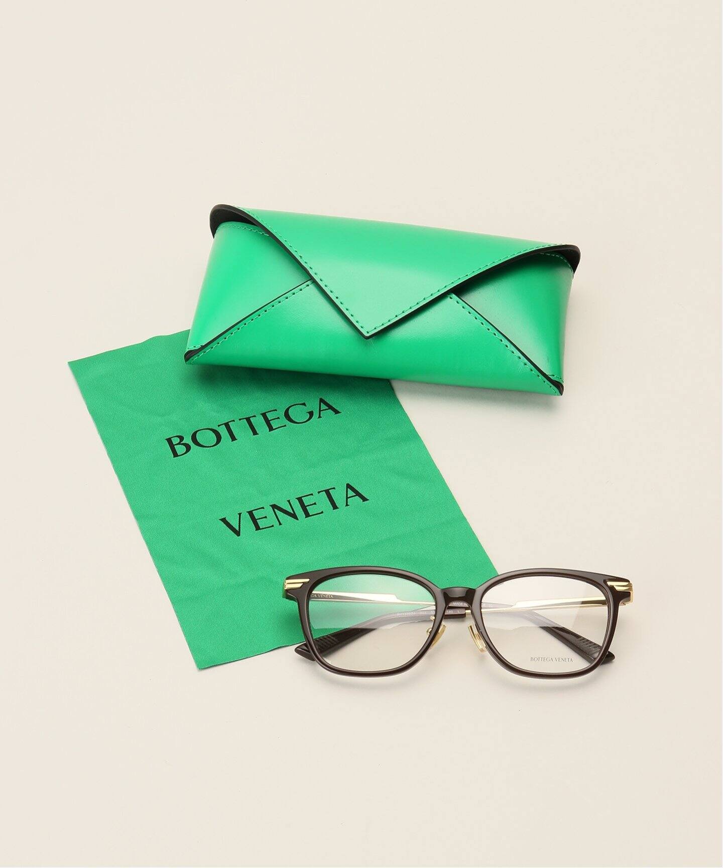 BOTTEGA VENETA/ボッテガ ヴェネタ】 BROWN GOLD FRAME GLASS（メガネ 